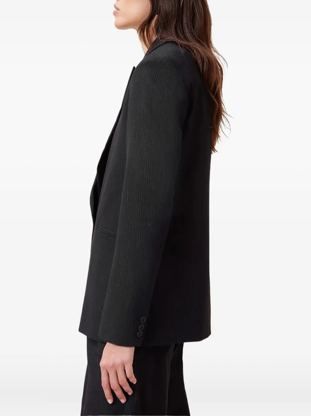 AllSaints Pinnie blazer met dubbele rij knopen en krijtstreep Zwart