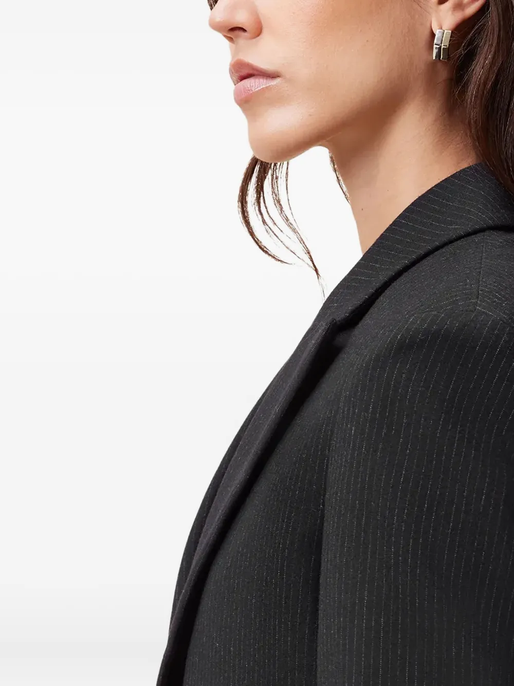 AllSaints Pinnie blazer met dubbele rij knopen en krijtstreep Zwart