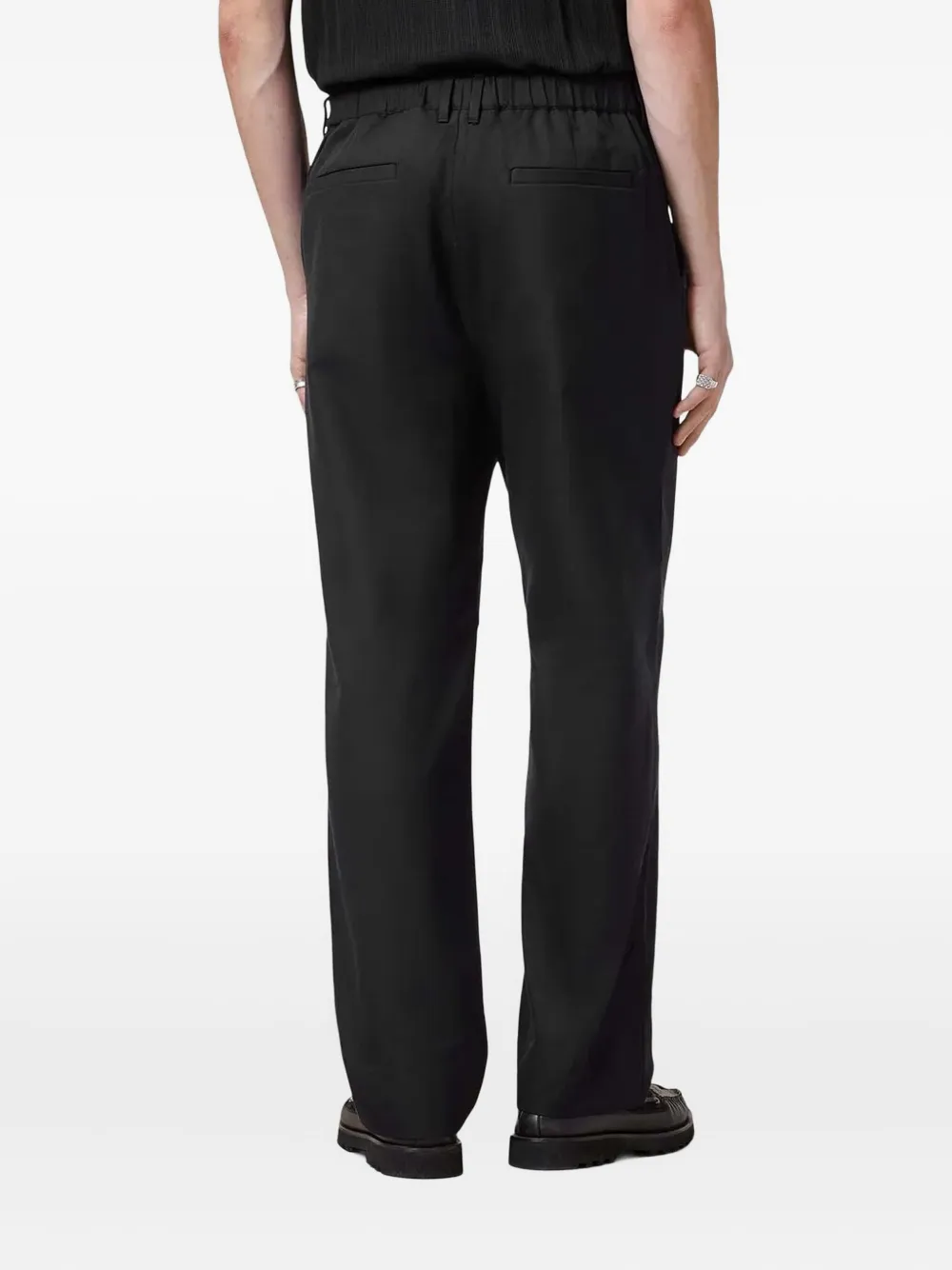 AllSaints elasticated-waistband trousers - Zwart