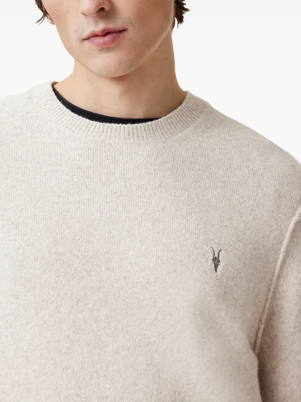 AllSaints Trui met ronde hals Beige