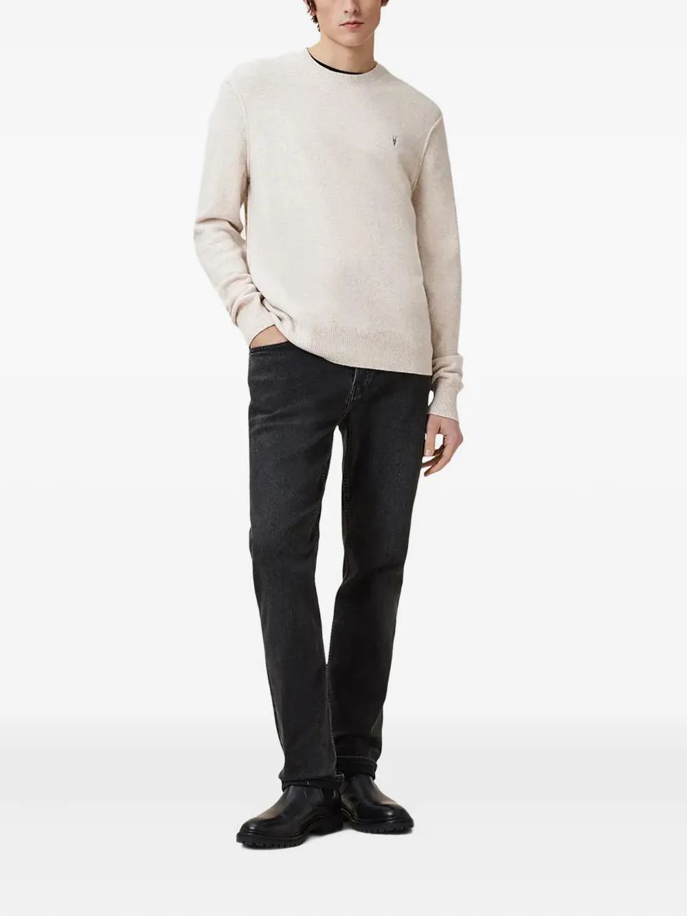 AllSaints logo-embroidered crew-neck jumper | Knitted Sweaters | Image 2