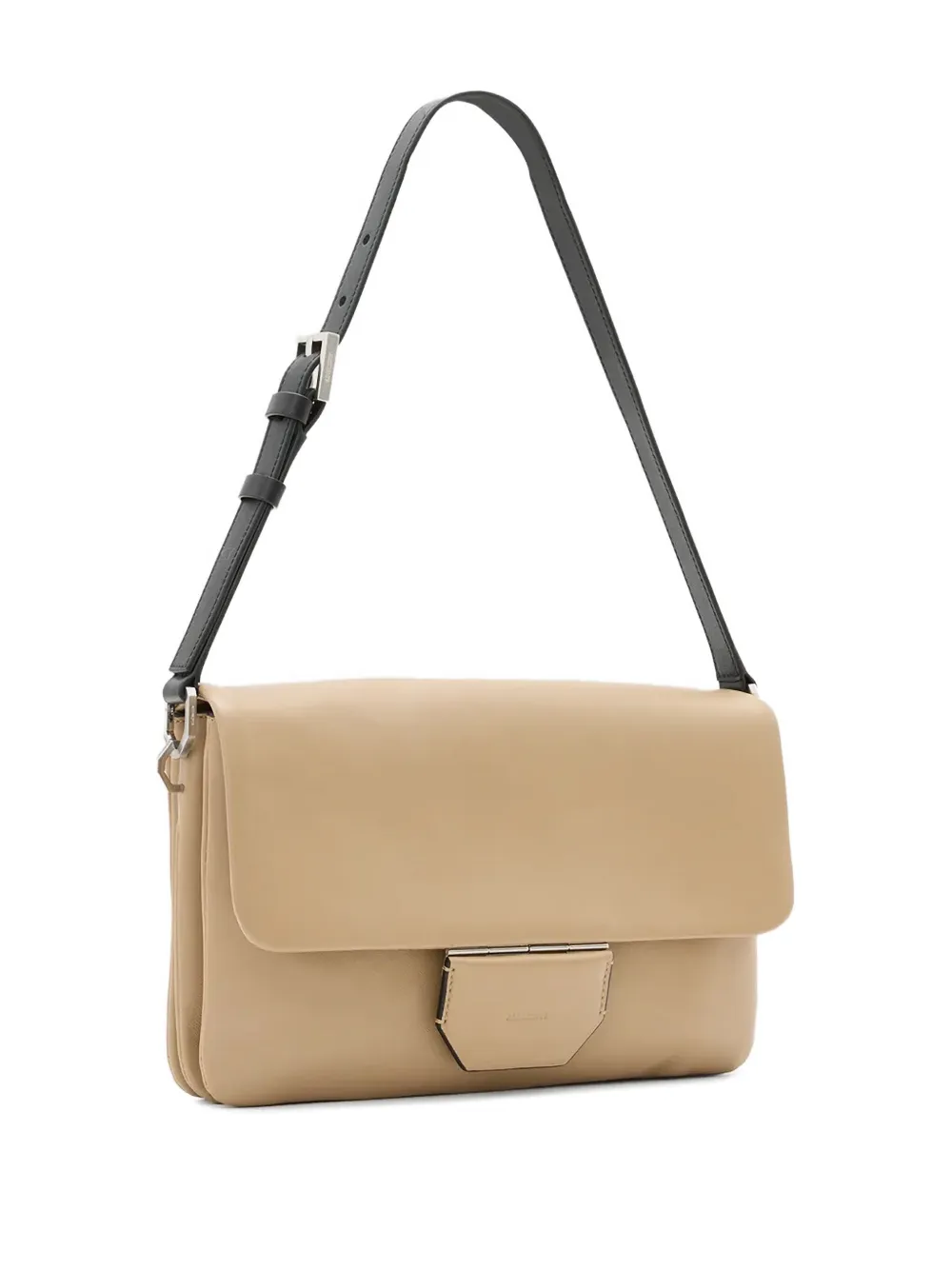 Shop Allsaints Ondine Leather Shoulder Bag In Neutrals