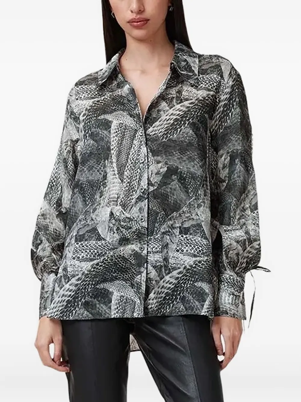 AllSaints Leyla blouse Zwart