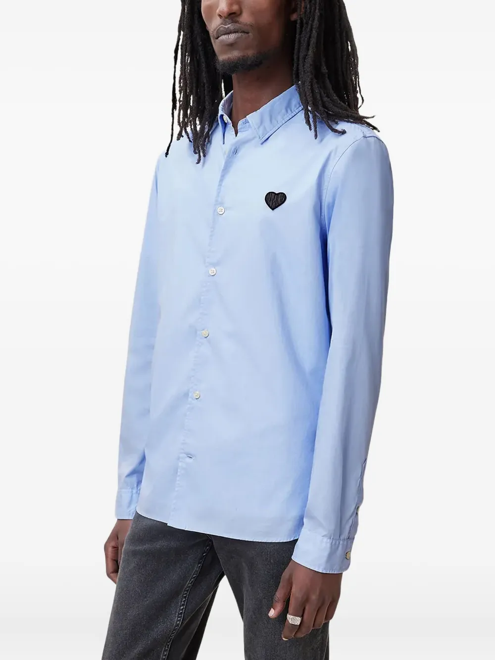 AllSaints Overhemd met geborduurd hart Blauw
