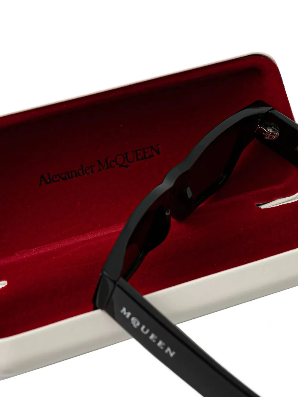 Alexander McQueen Eyewear Zonnebril met vierkant montuur Zwart