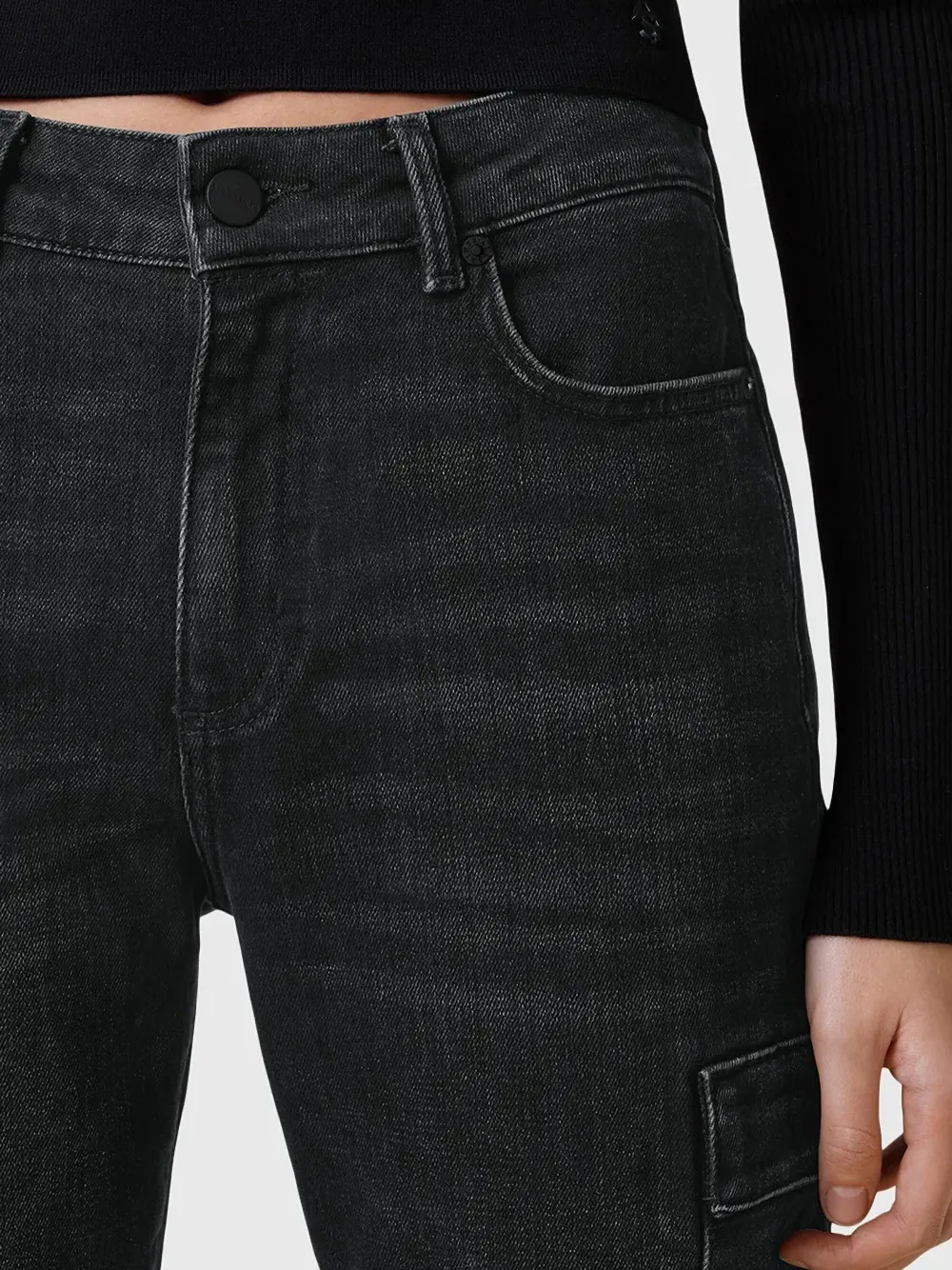 AllSaints Hollis jeans met cargozak Zwart