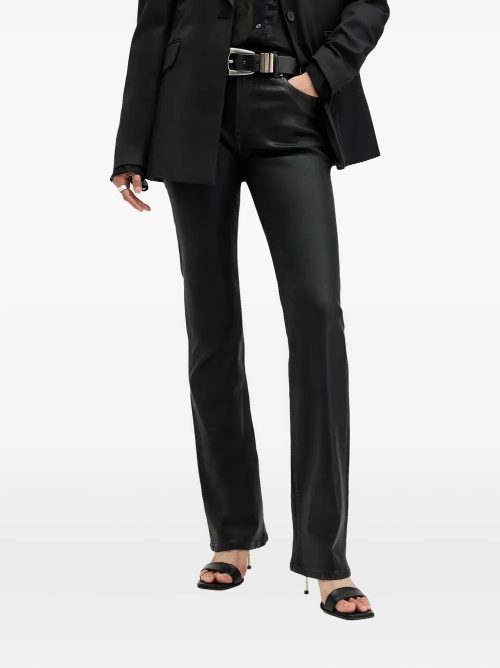 Allsaints Coated Jeans In Black