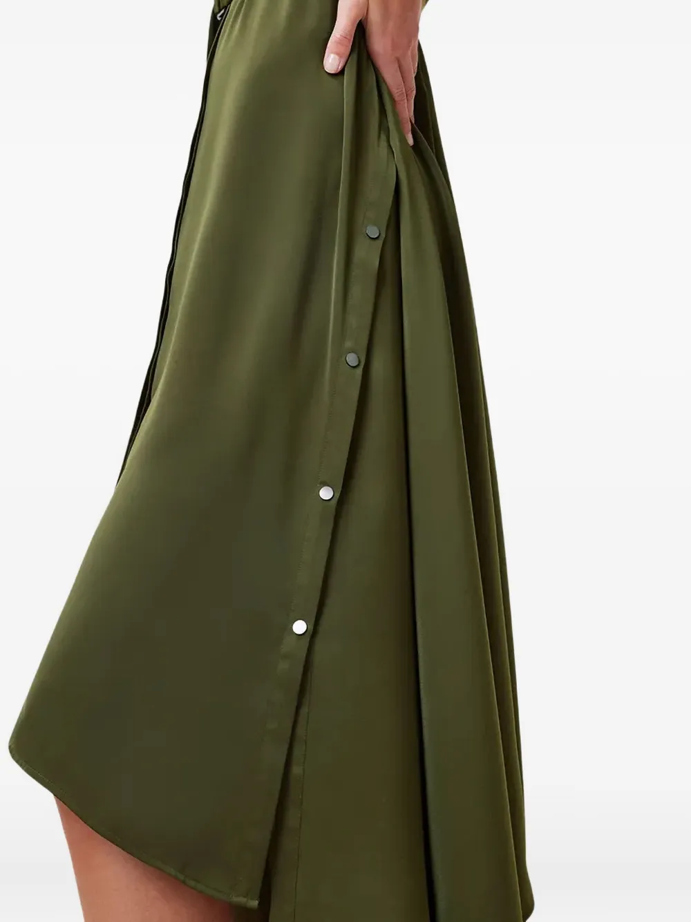 AllSaints Asymmetrische jurk met knopen Groen