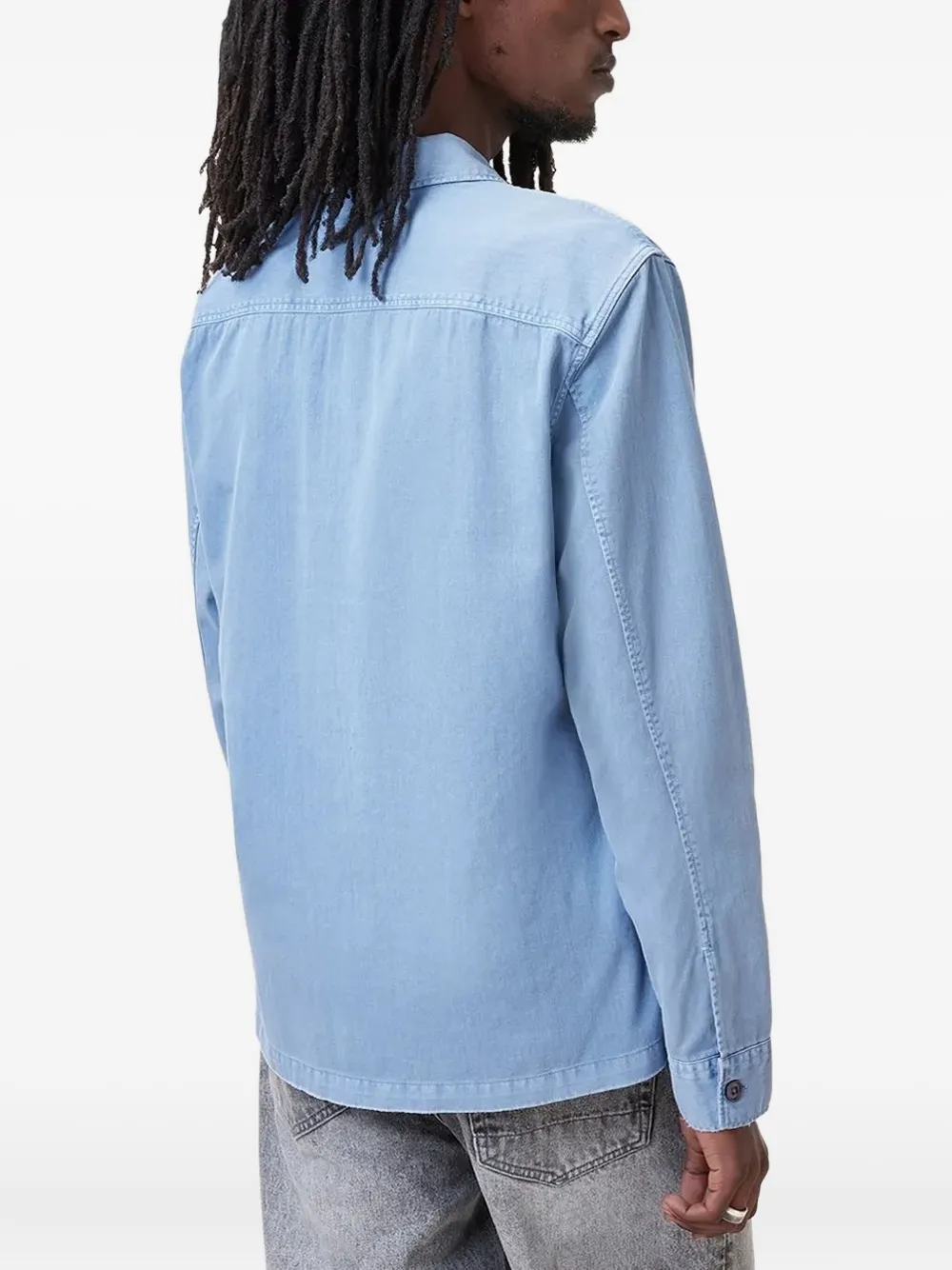 AllSaints frayed-edge shirt - Blauw