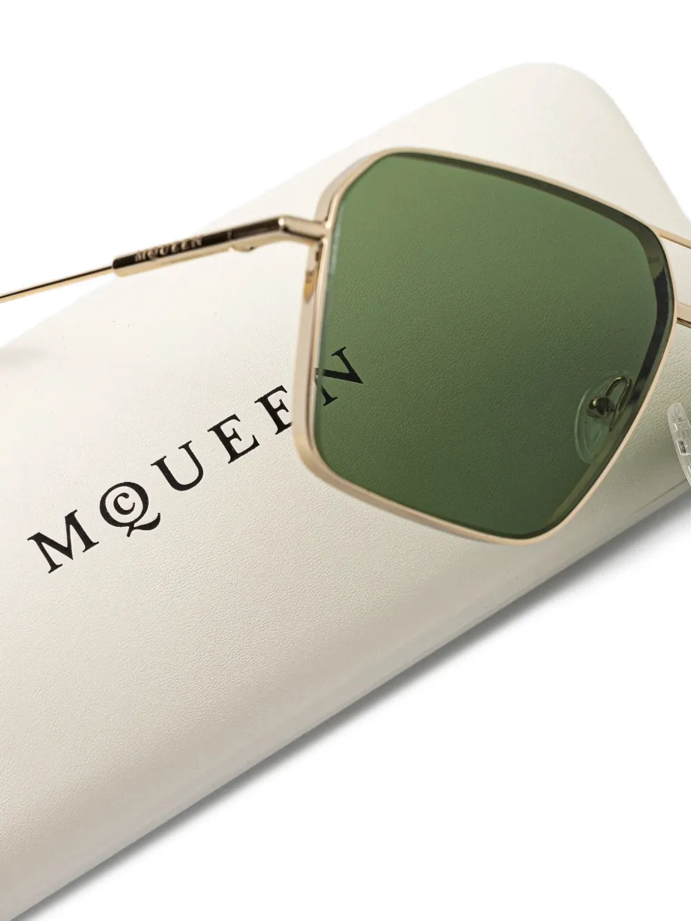  Alexander Mcqueen Eyewear Pilot-frame Sunglasses - Gold 