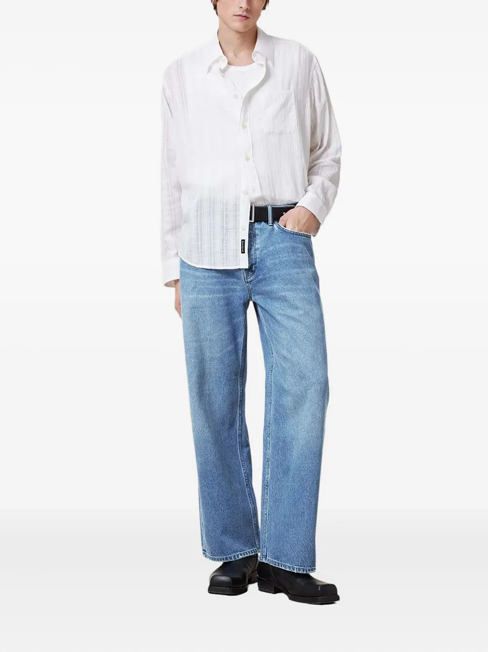 AllSaints Jeans met wijde pijpen Blauw