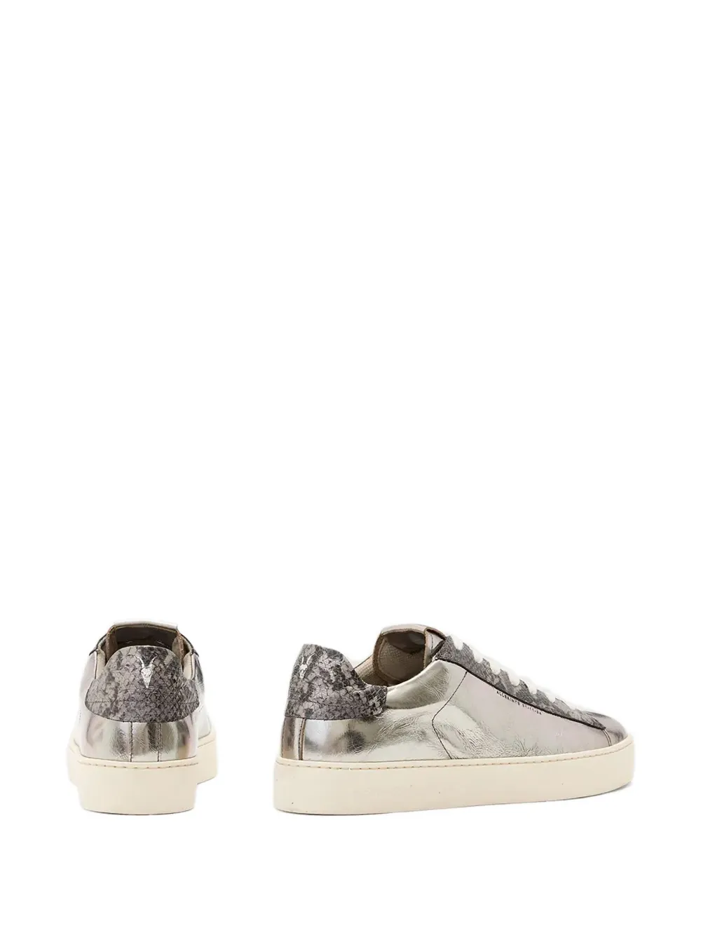 AllSaints metallic panelled sneakers Silver
