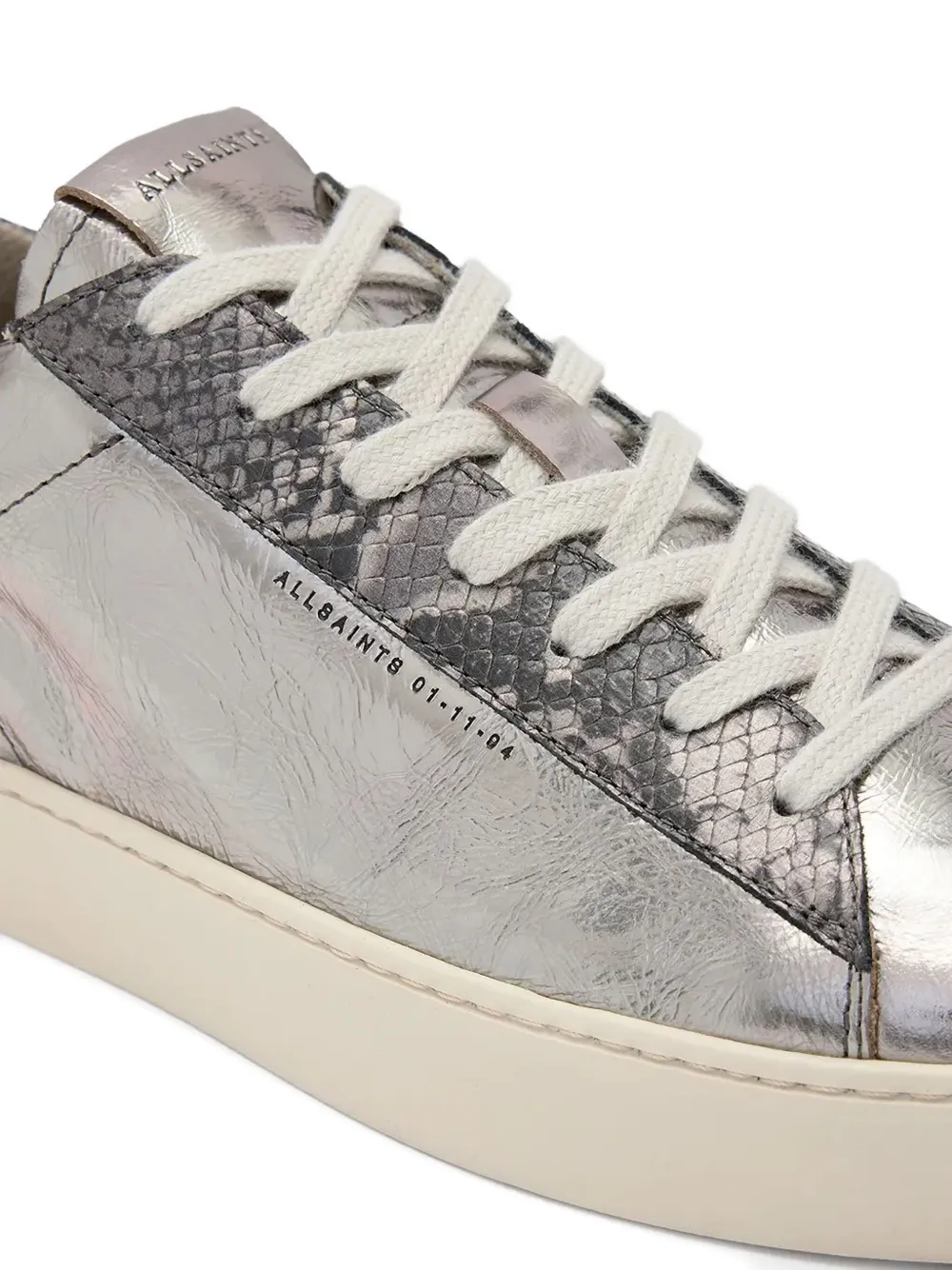 AllSaints metallic panelled sneakers Silver