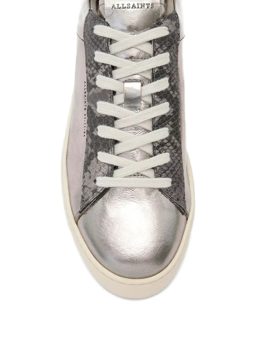 AllSaints metallic panelled sneakers Silver