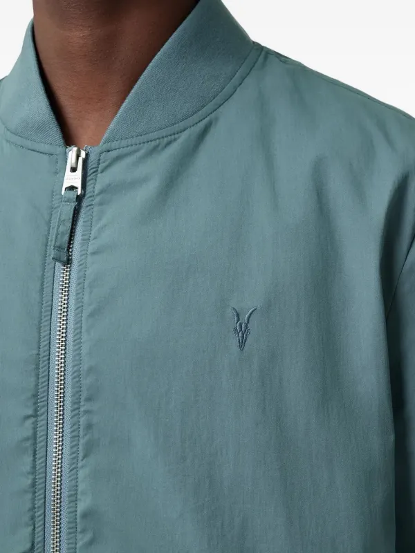 AllSaints logo-embroidered Bomber Jacket Blue FARFETCH IN