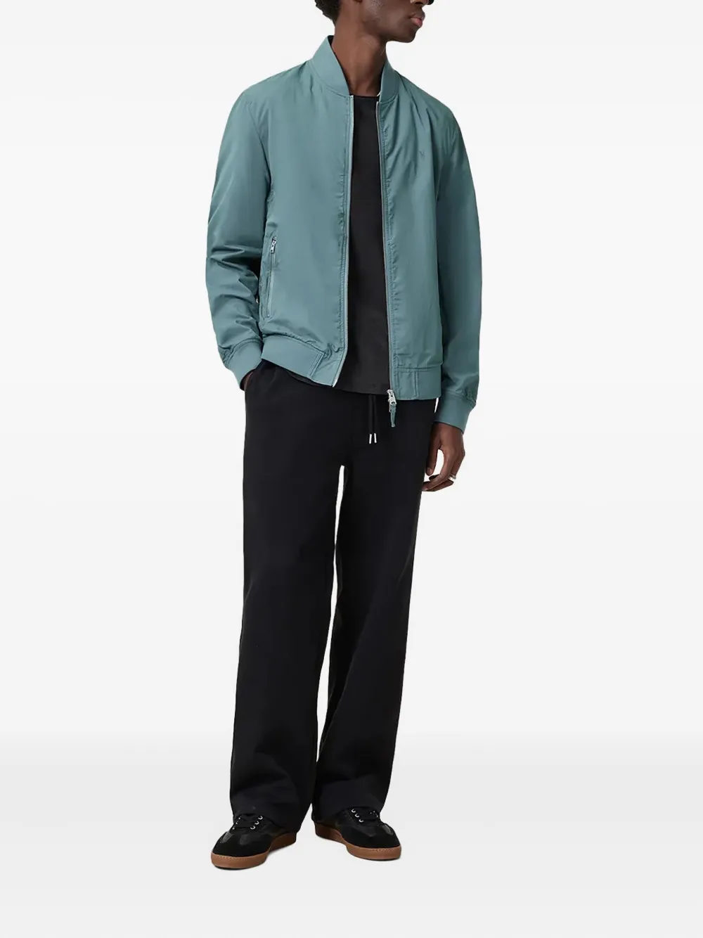 AllSaints Bomberjack met geborduurd logo Blauw