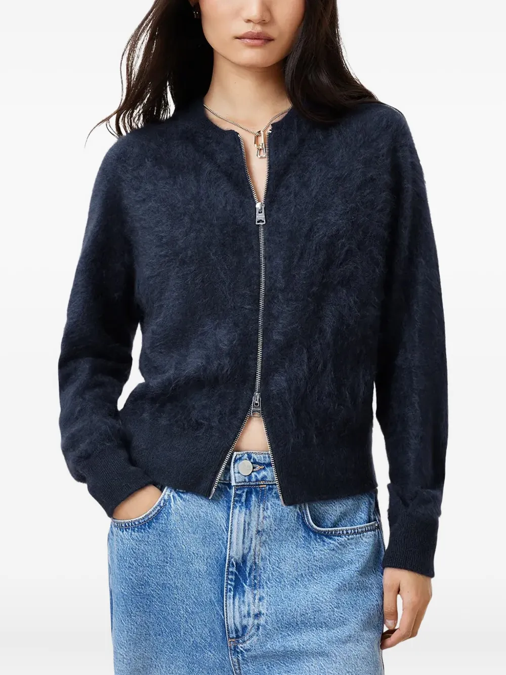 AllSaints ジップアップ カーディガン - ブルー AllSaints ジップアップ カーディガン - ブルー