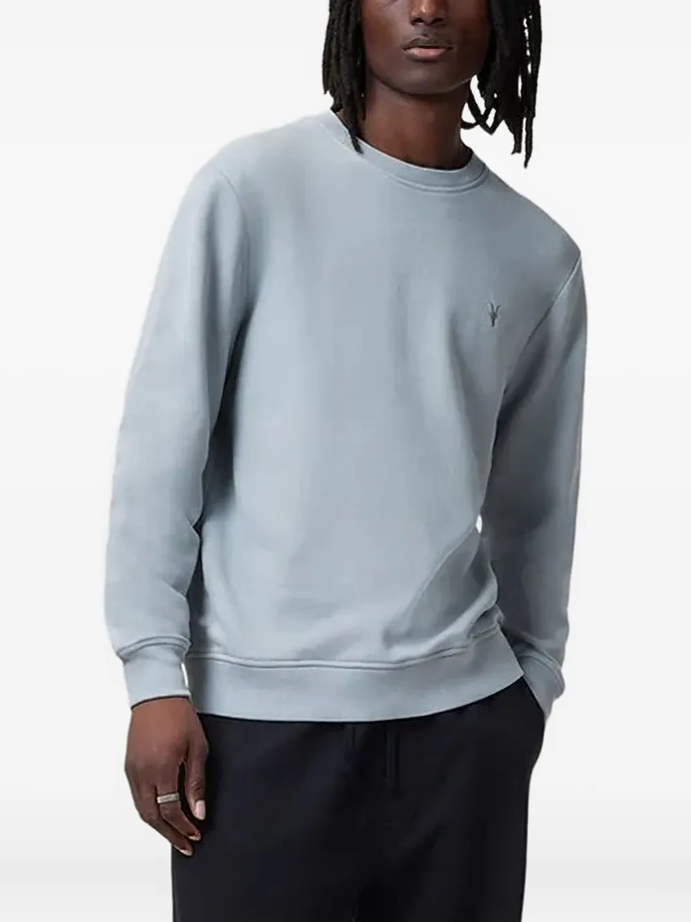 AllSaints embroidered crew-neck sweatshirt | Blue | Image 1