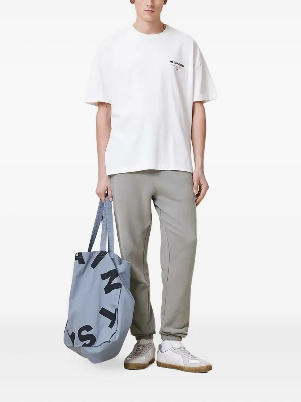 AllSaints Broek met geborduurd logo - Grijs
