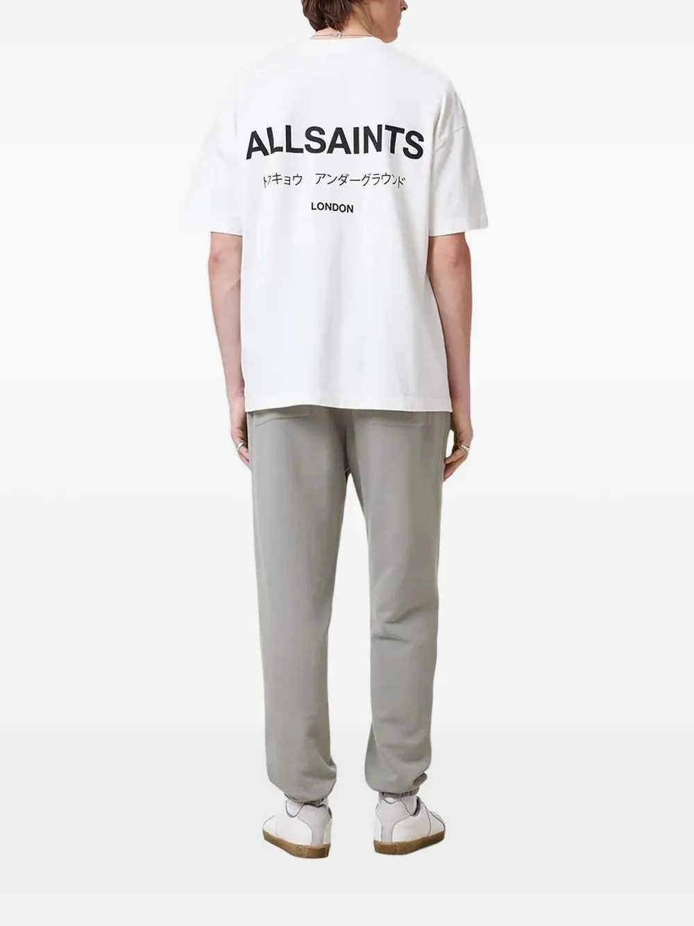 AllSaints Broek met geborduurd logo Grijs