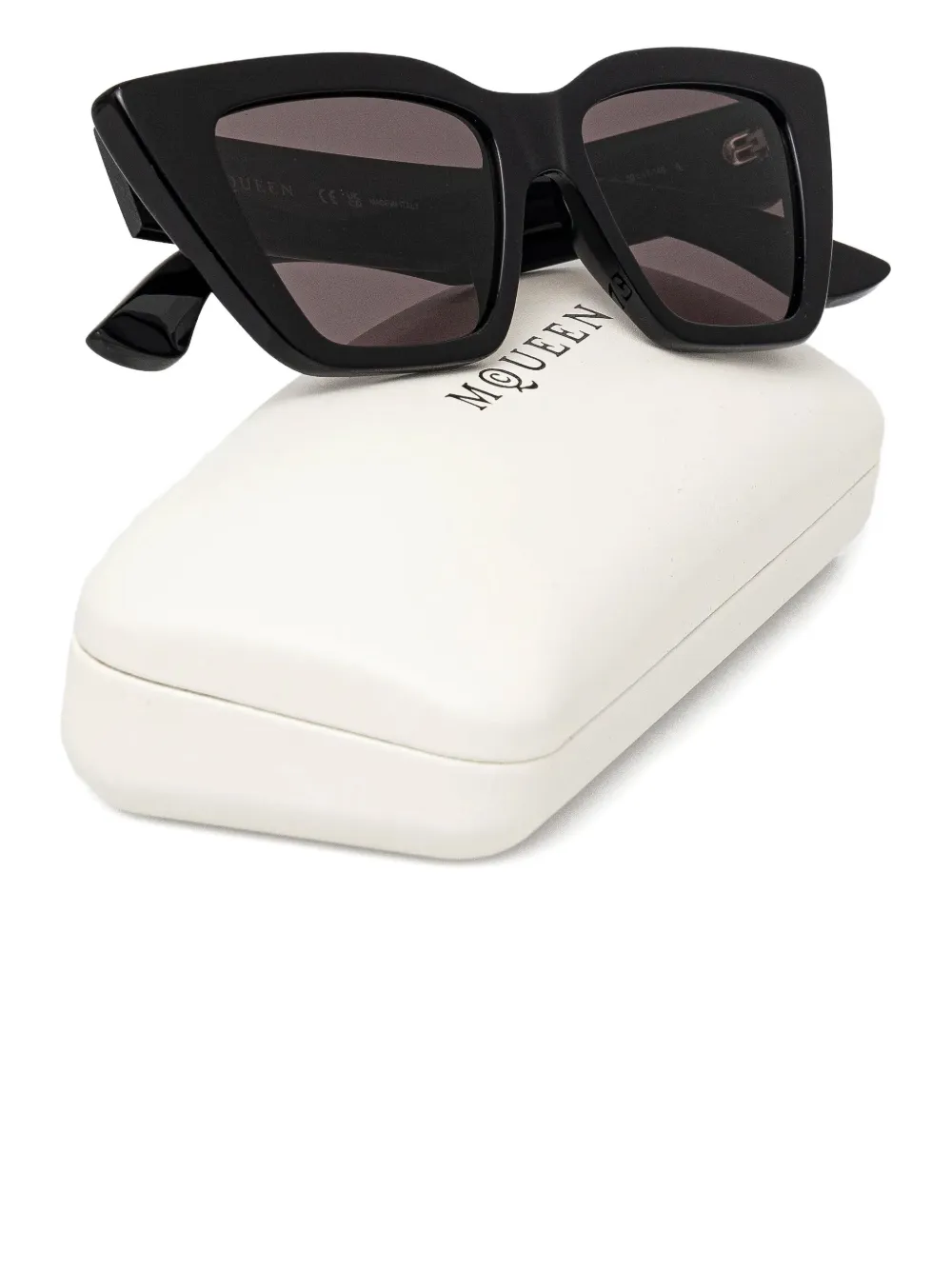 Alexander McQueen Eyewear Zonnebril met cat-eye montuur Zwart