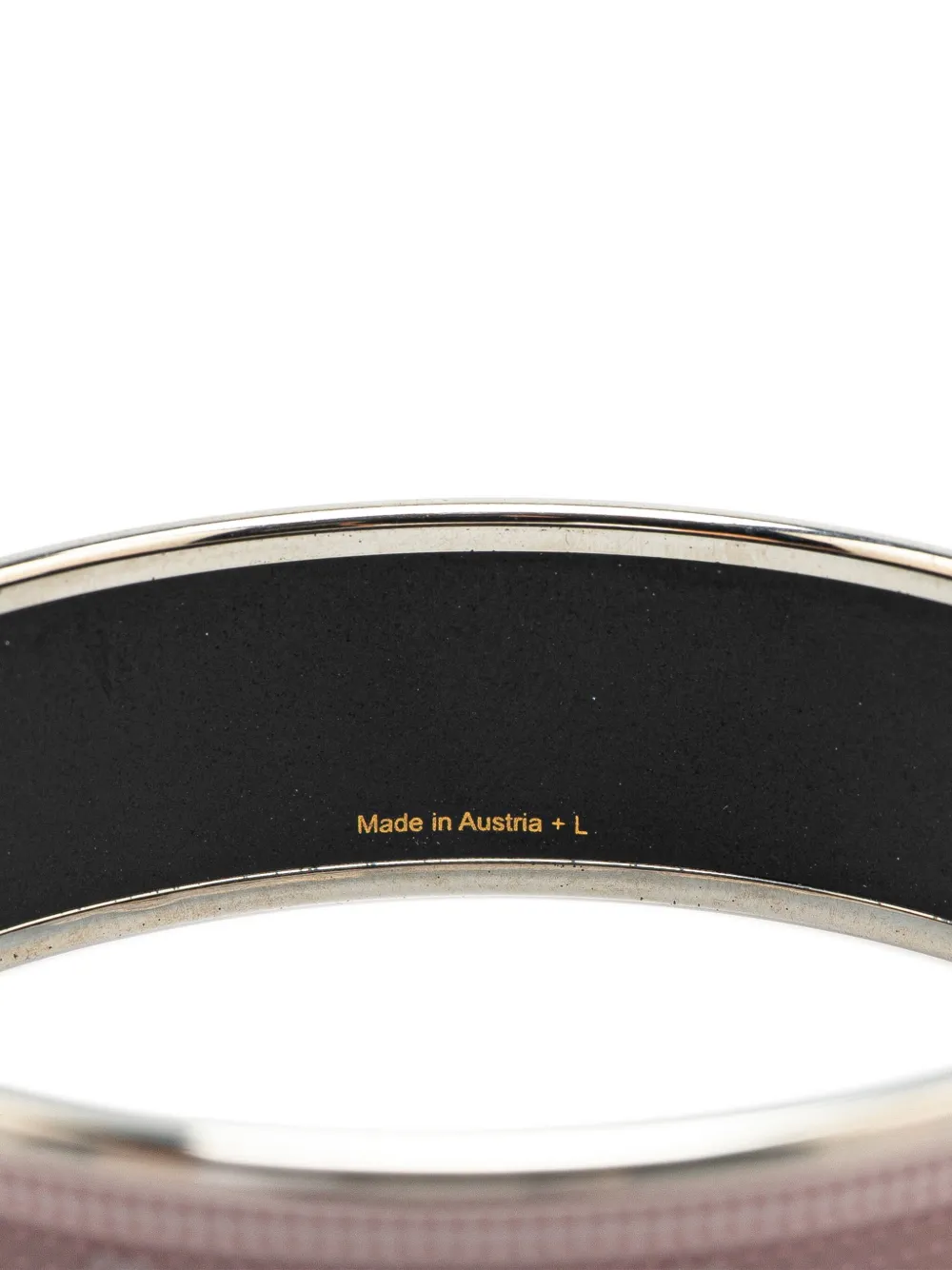 Pre-owned Hermes 20th Century Wide H Dot Enamel Bangle 65 Costume Bracelet In Pink