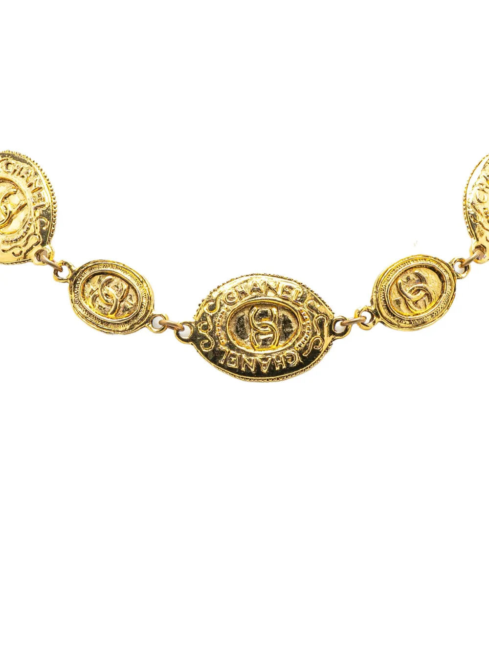 CHANEL Pre-Owned 20th Century Gold Plated CC Medallion Link Necklace costume necklace | Gold | Image 1