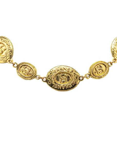 CHANEL Pre-Owned 20th Century Gold Plated CC Medallion Link Necklace costume necklace