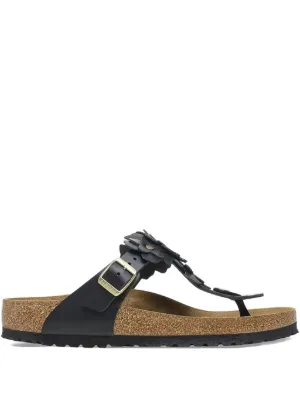Birkenstock Gizeh Big Buckle 35mm Slides | Black | FARFETCH RO