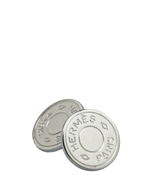 Hermès Pre-Owned 20th Century Palladium Plated Selle Bijouterie Fantaisie Cufflinks costume cufflinks