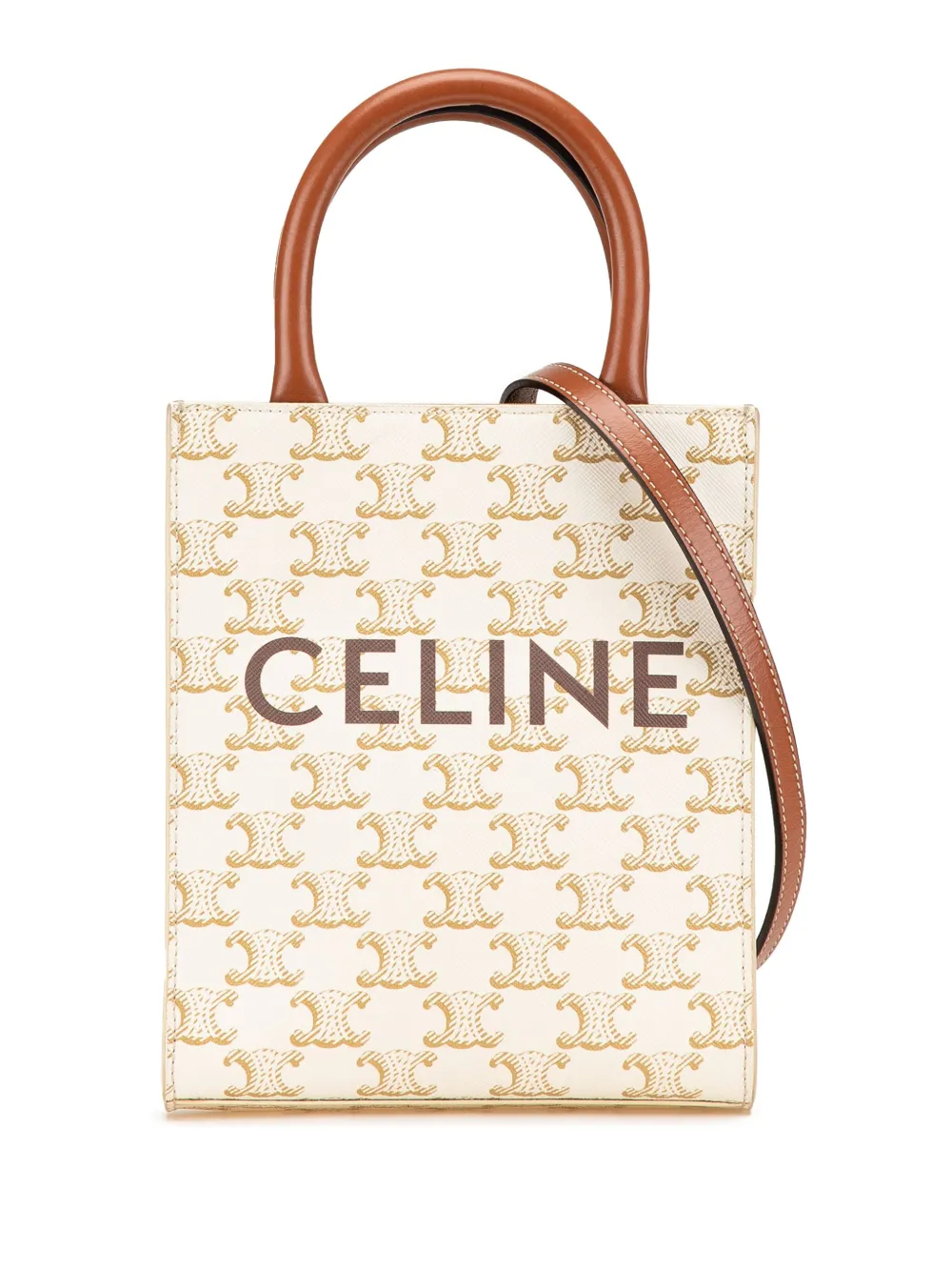 Céline Pre-Owned bolsa satchel Mini Triomphe Coated Canvas Vertical Cabas 2020 | blanco | Image 1