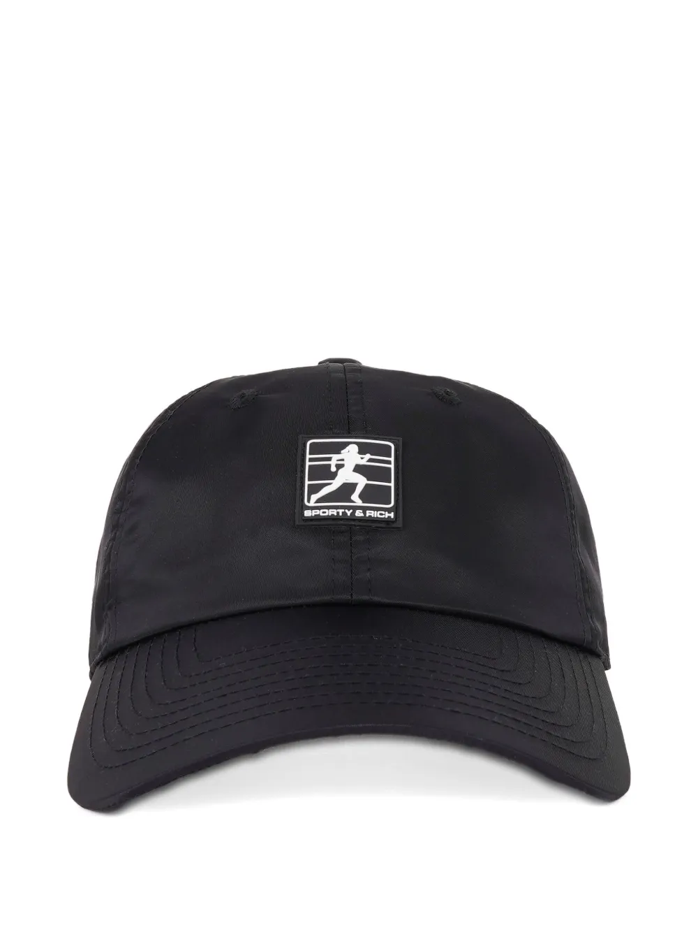 Sporty And Rich Logo-patch Baseball Cap In Black
