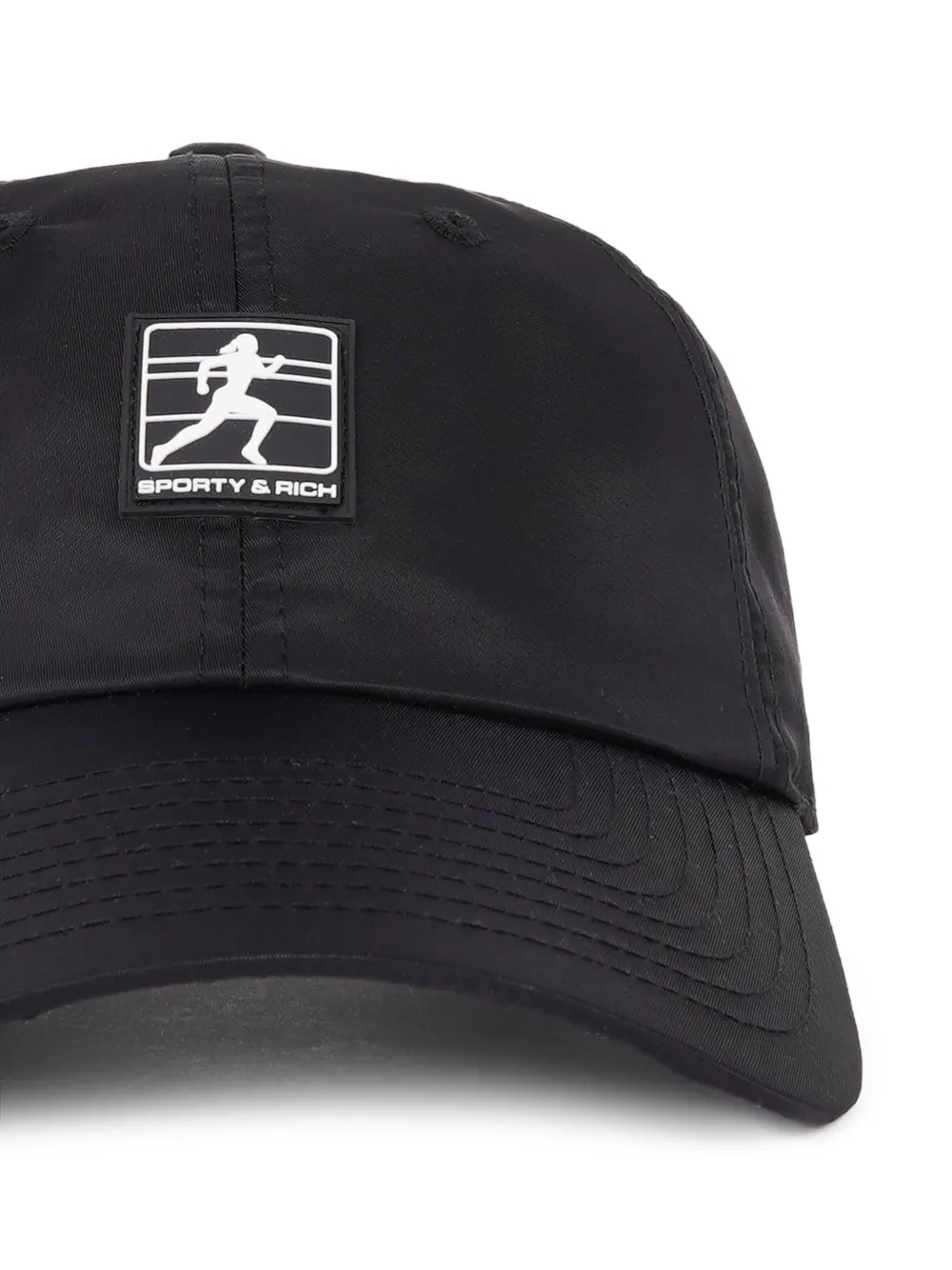 Sporty And Rich Logo-patch Baseball Cap In Black