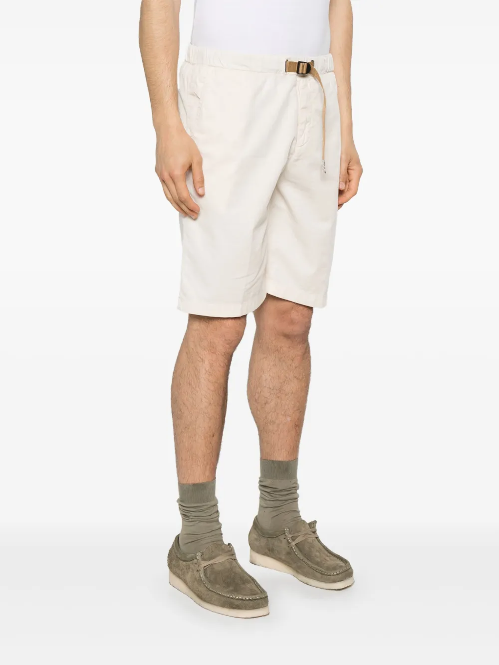 White Sand Shorts met gesp Beige