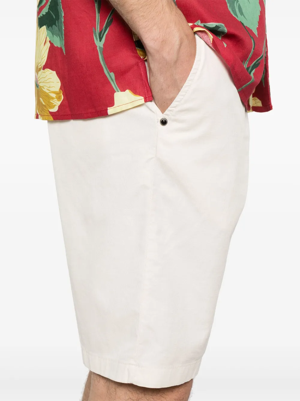 White Sand Shorts met gesp Beige