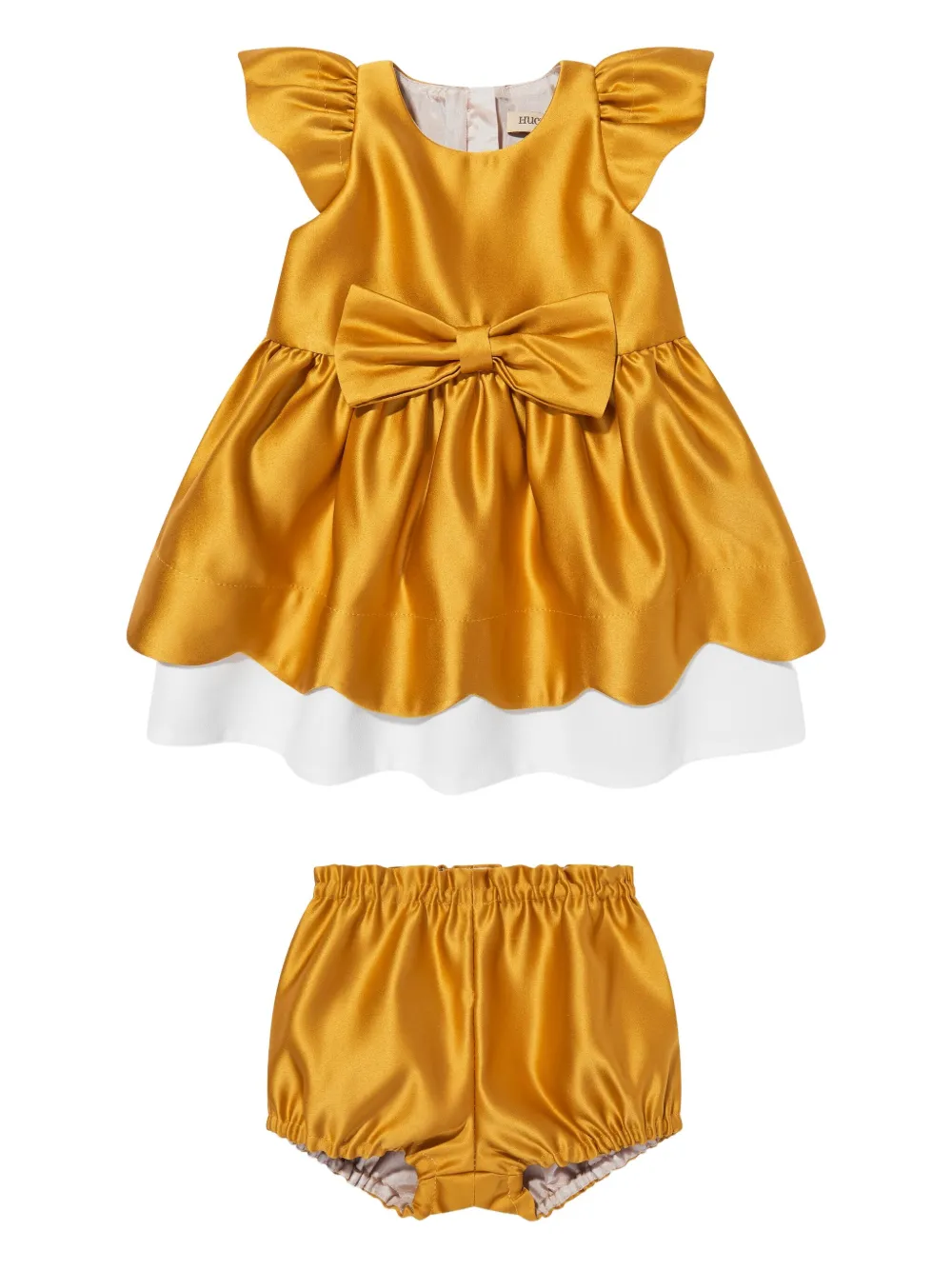 Hucklebones London Jurk met satijnen afwerking Geel