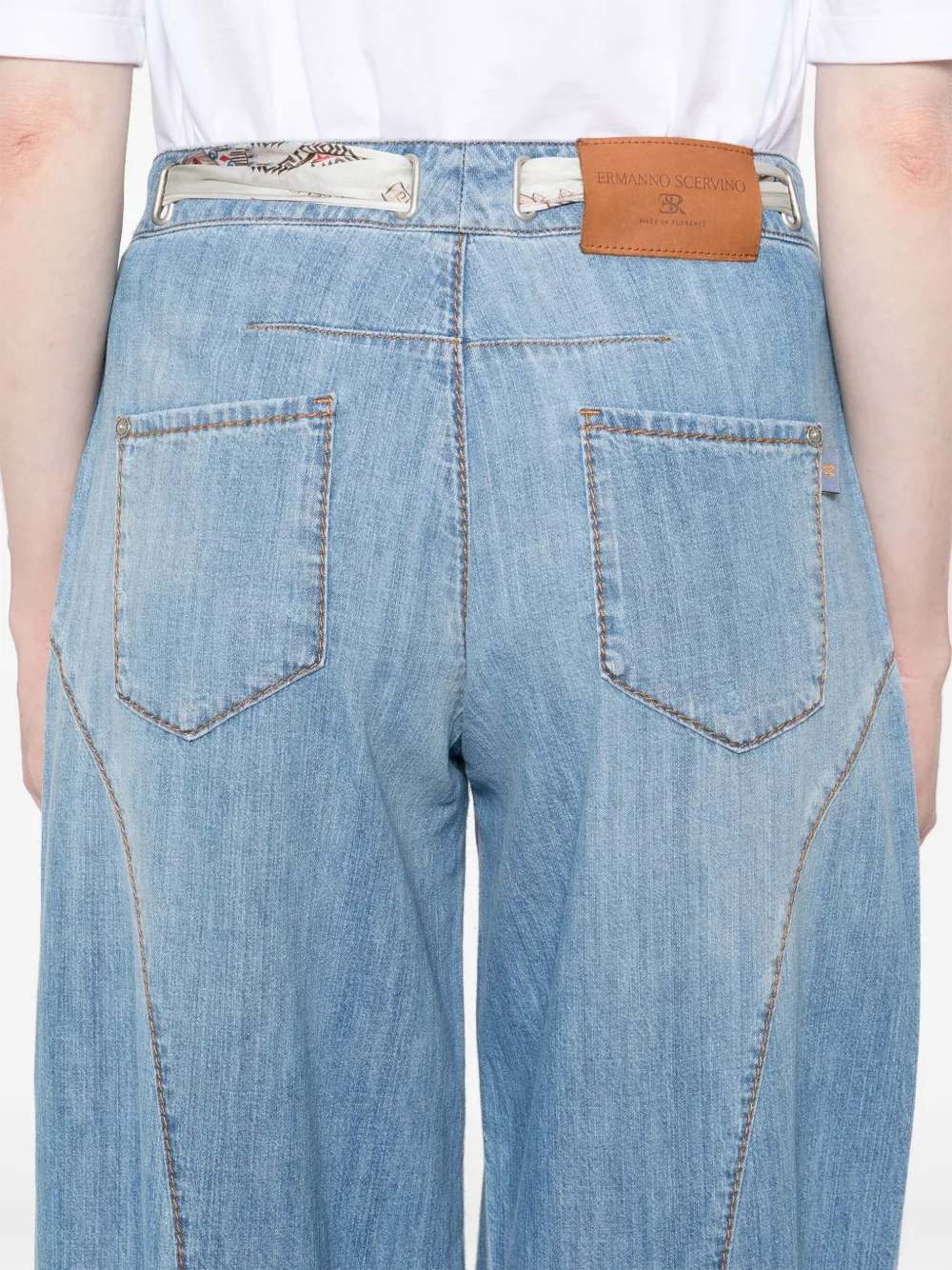 Shop Ermanno Scervino Wide-leg Jeans In Blue