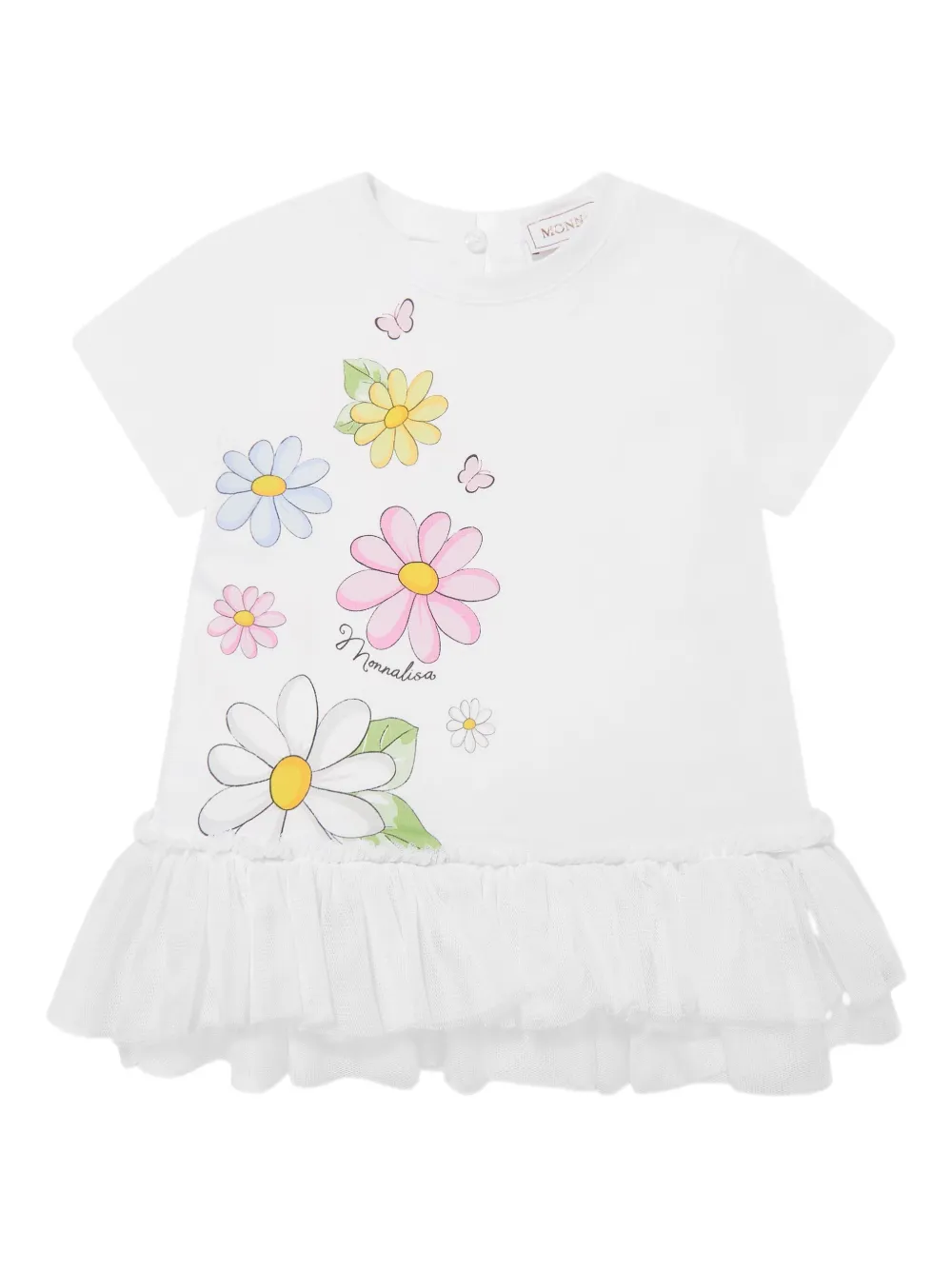 Monnalisa Top en broek met bloemenprint Geel