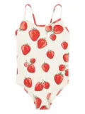 Konges Sløjd graphic-print swimsuit - White