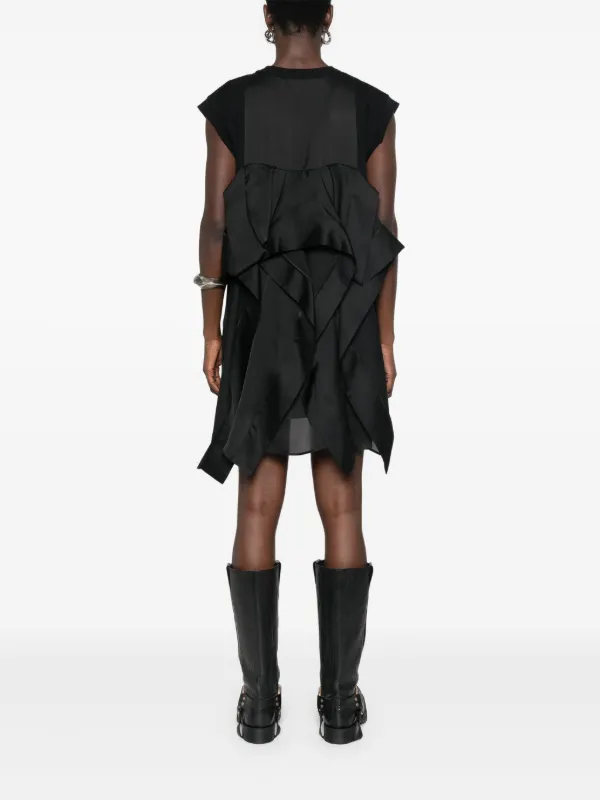 Sacai layer-detail Mini Dress | Black | FARFETCH