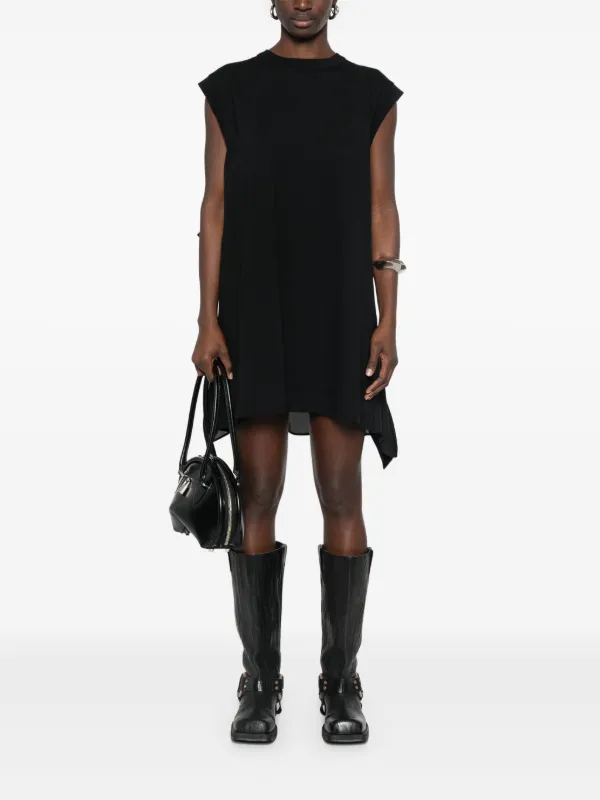 関送込み【sacai】Pleated satin-trimmed minidress Suiting x Satin Dress | sacai Official Store サカイ オフィシャル