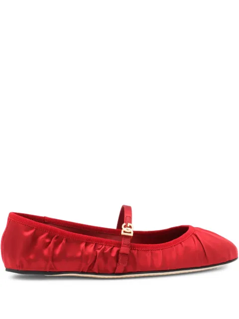 Dolce & Gabbana logo-buckle ballerina shoes