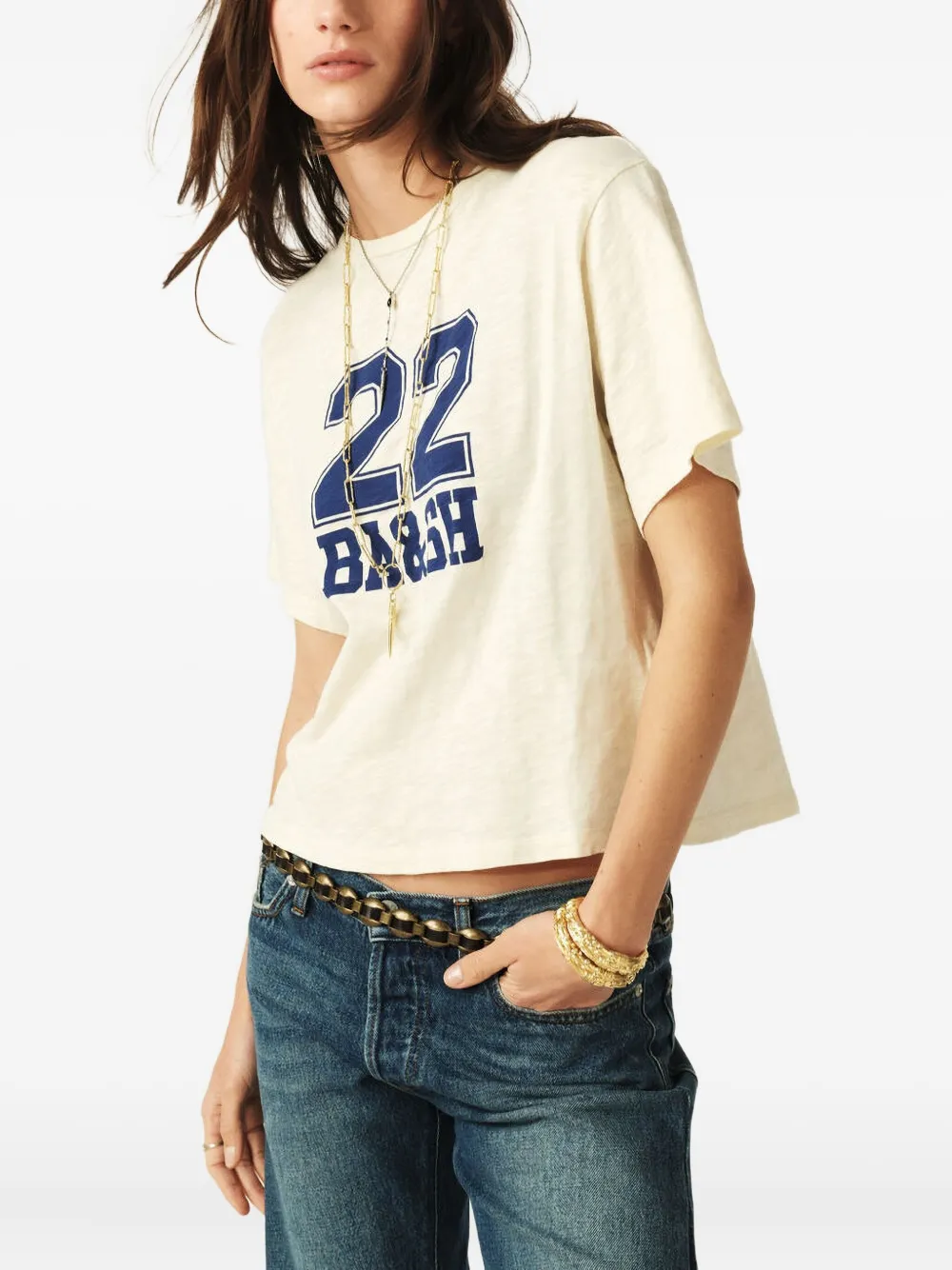 Ba&Sh T-shirt met print Beige