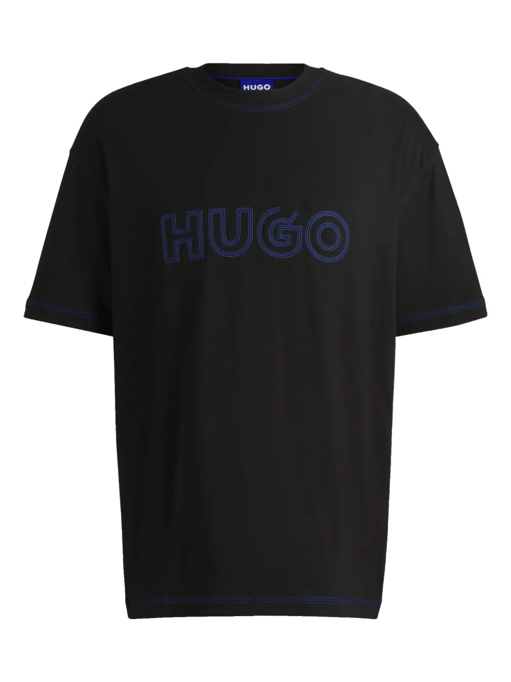 HUGO Camiseta com logo bordado | Preto | Image 1