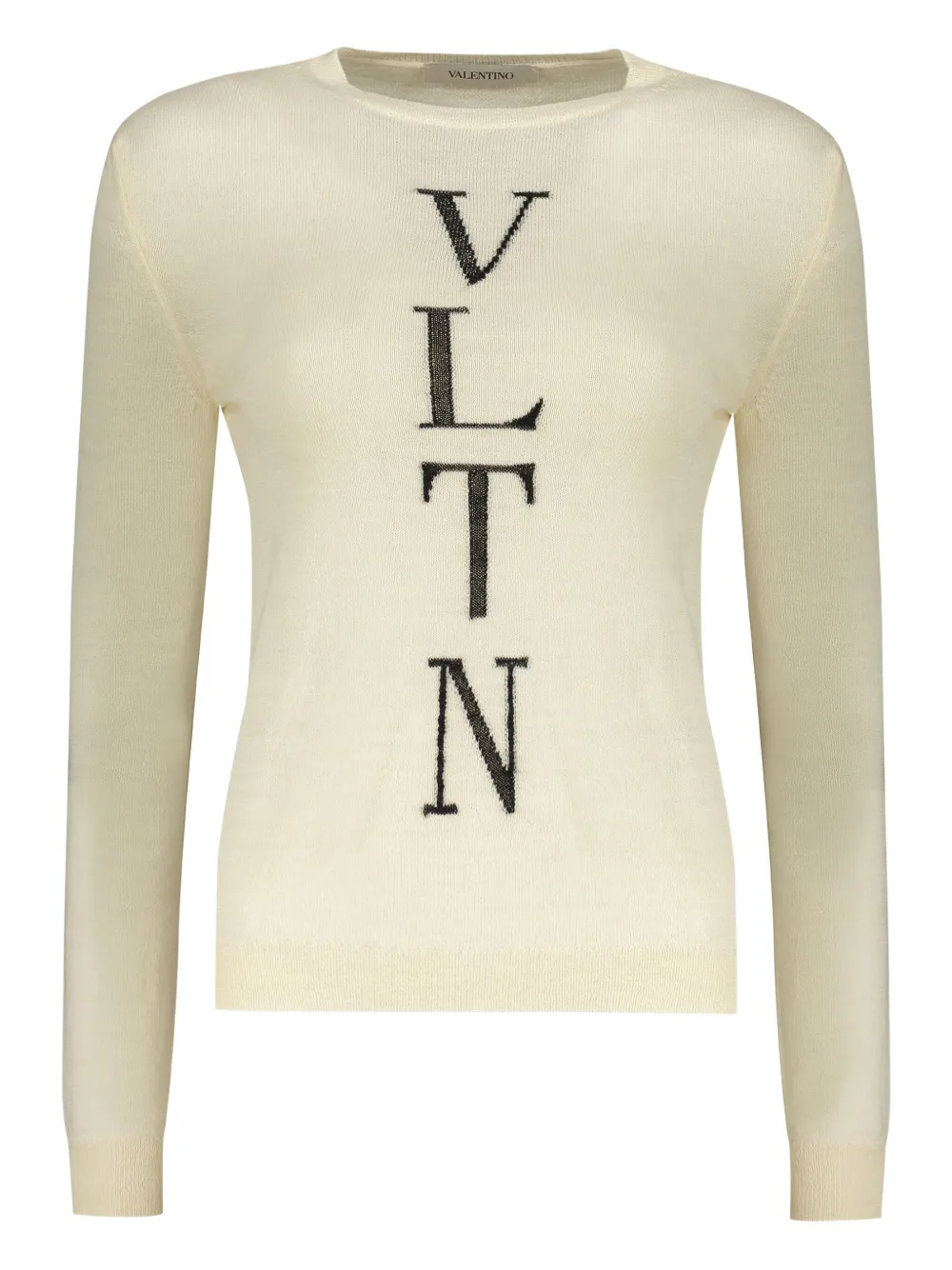Valentino Garavani Intarsia gebreide trui met logo Beige