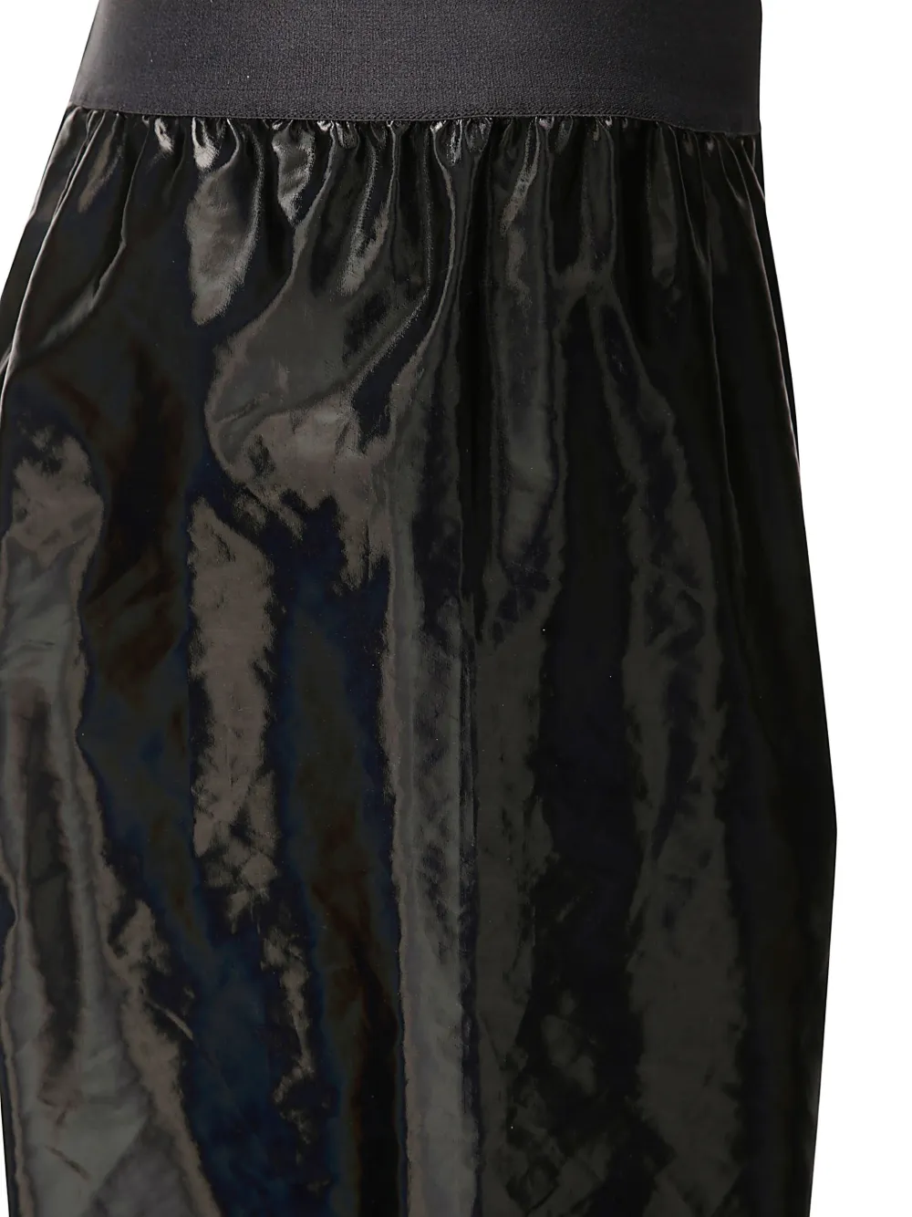 patent-finish trousers