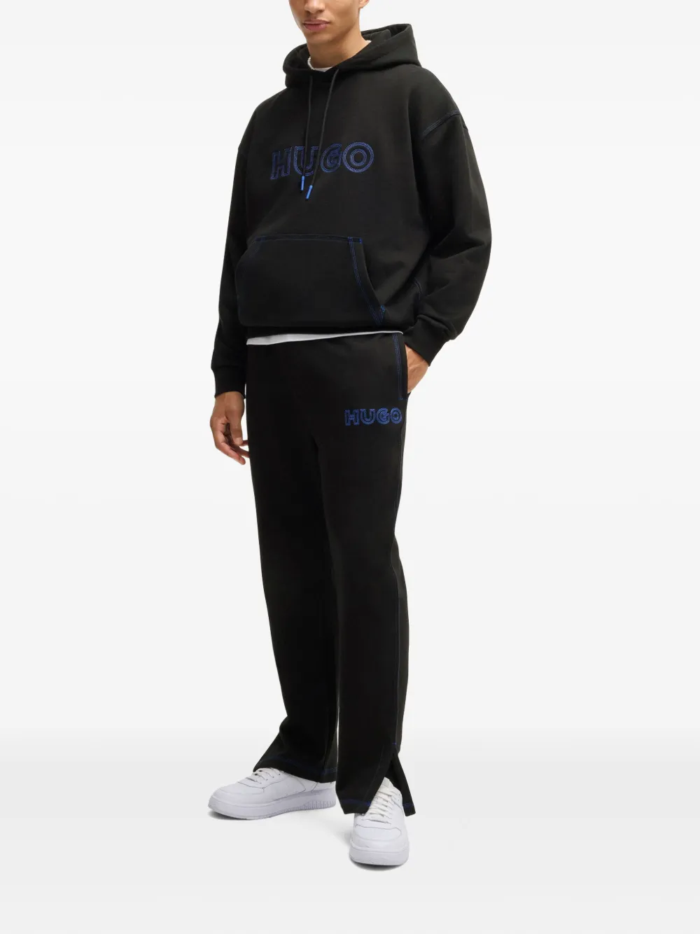 HUGO Trainingsbroek met geborduurd logo - Zwart
