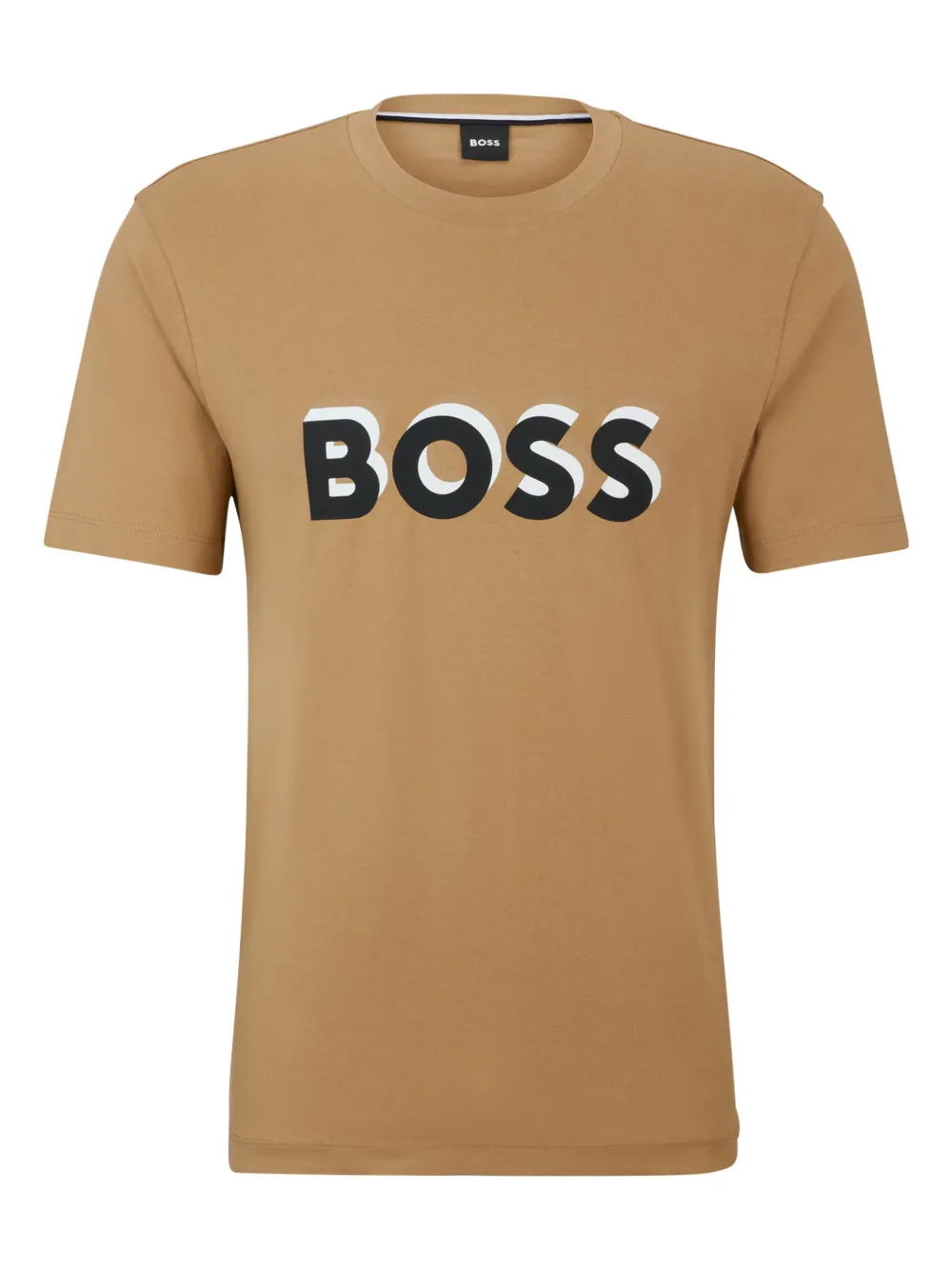 HUGO Camiseta com estampa de logo | Marrom | Image 1