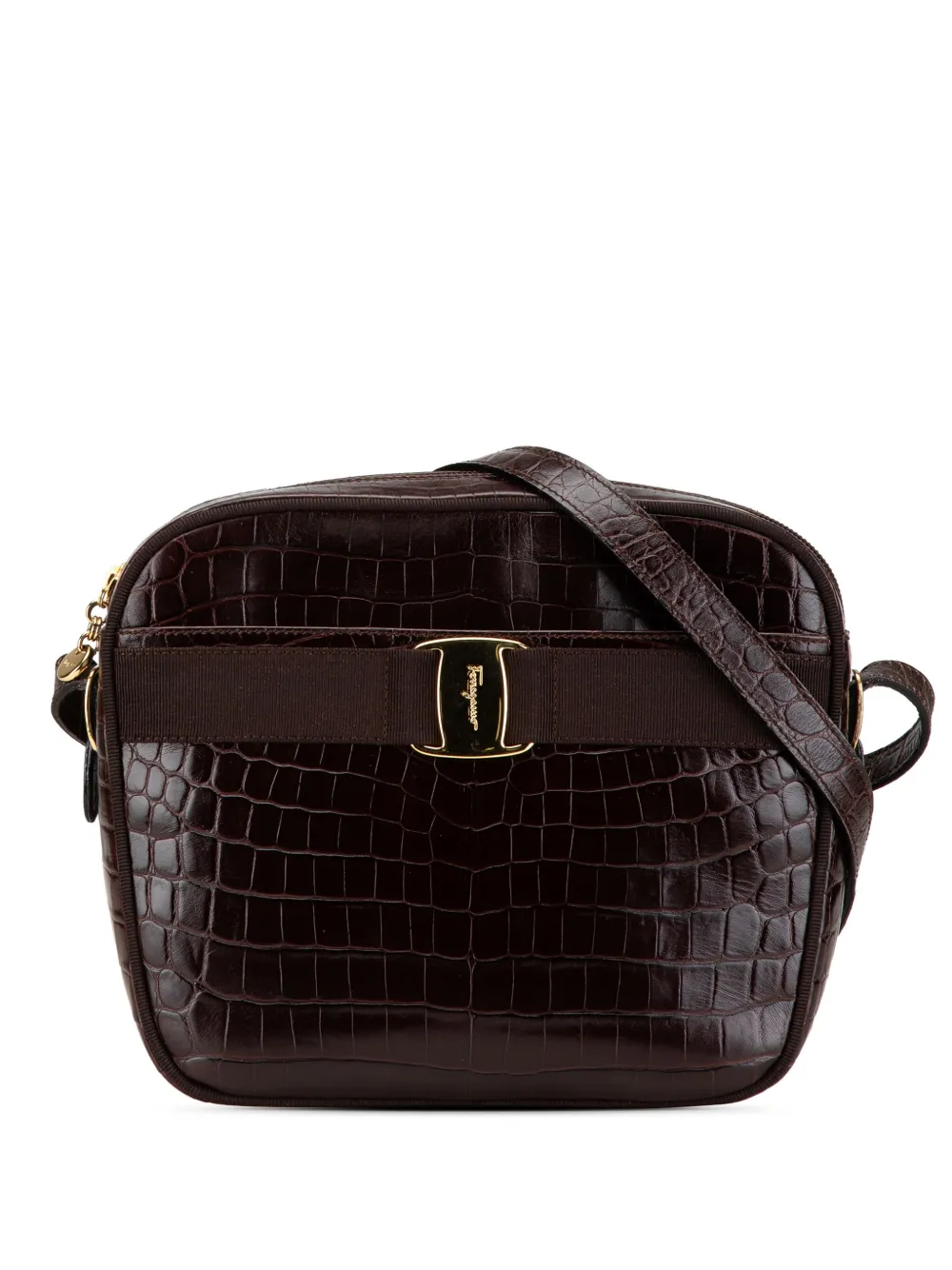 2000-2015 Croc Embossed Calfskin Vara crossbody bag