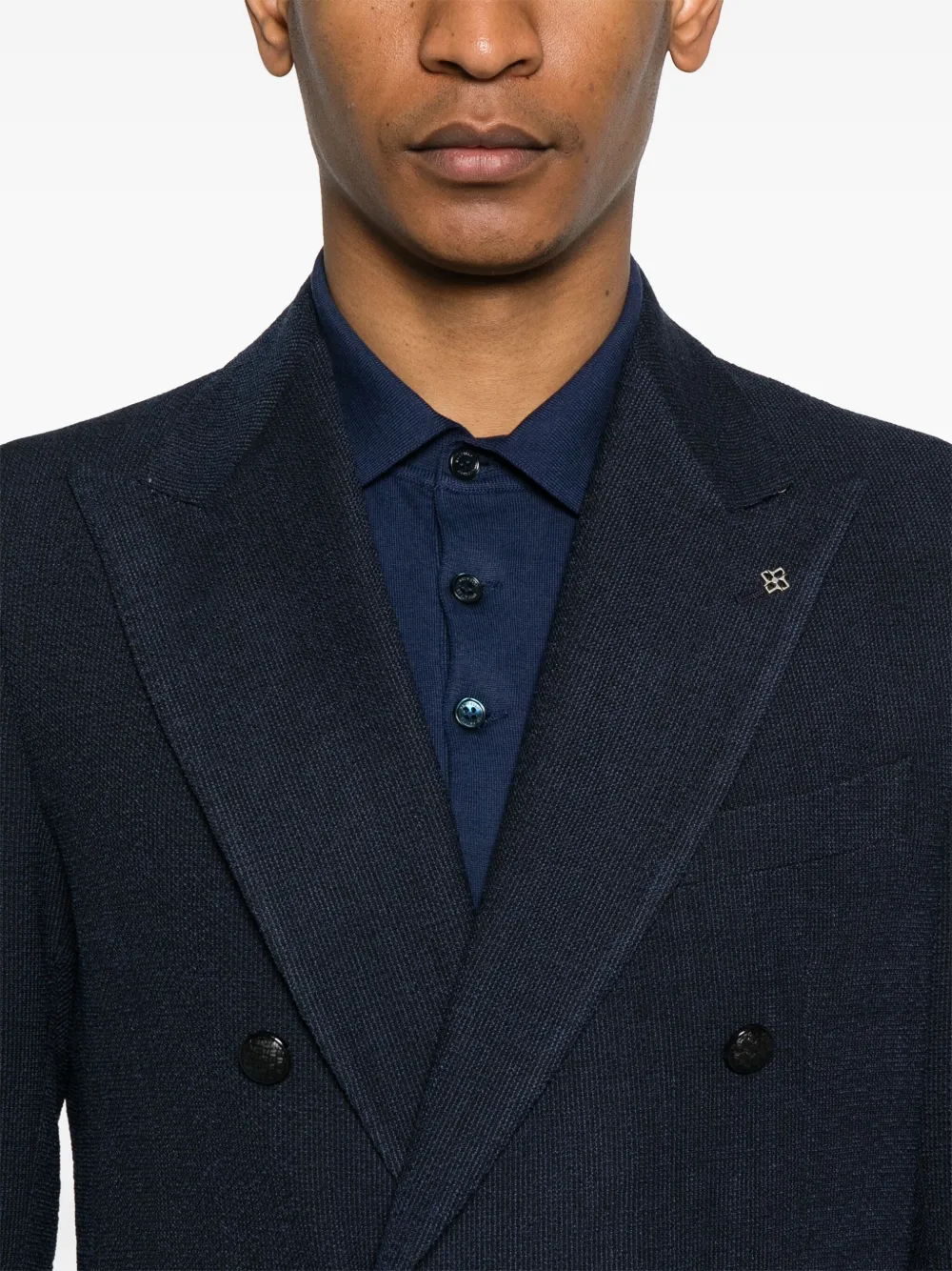 Shop Tagliatore Double-breasted Blazer In Blue